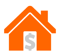 1st Icon - Low Down Payment, orange house