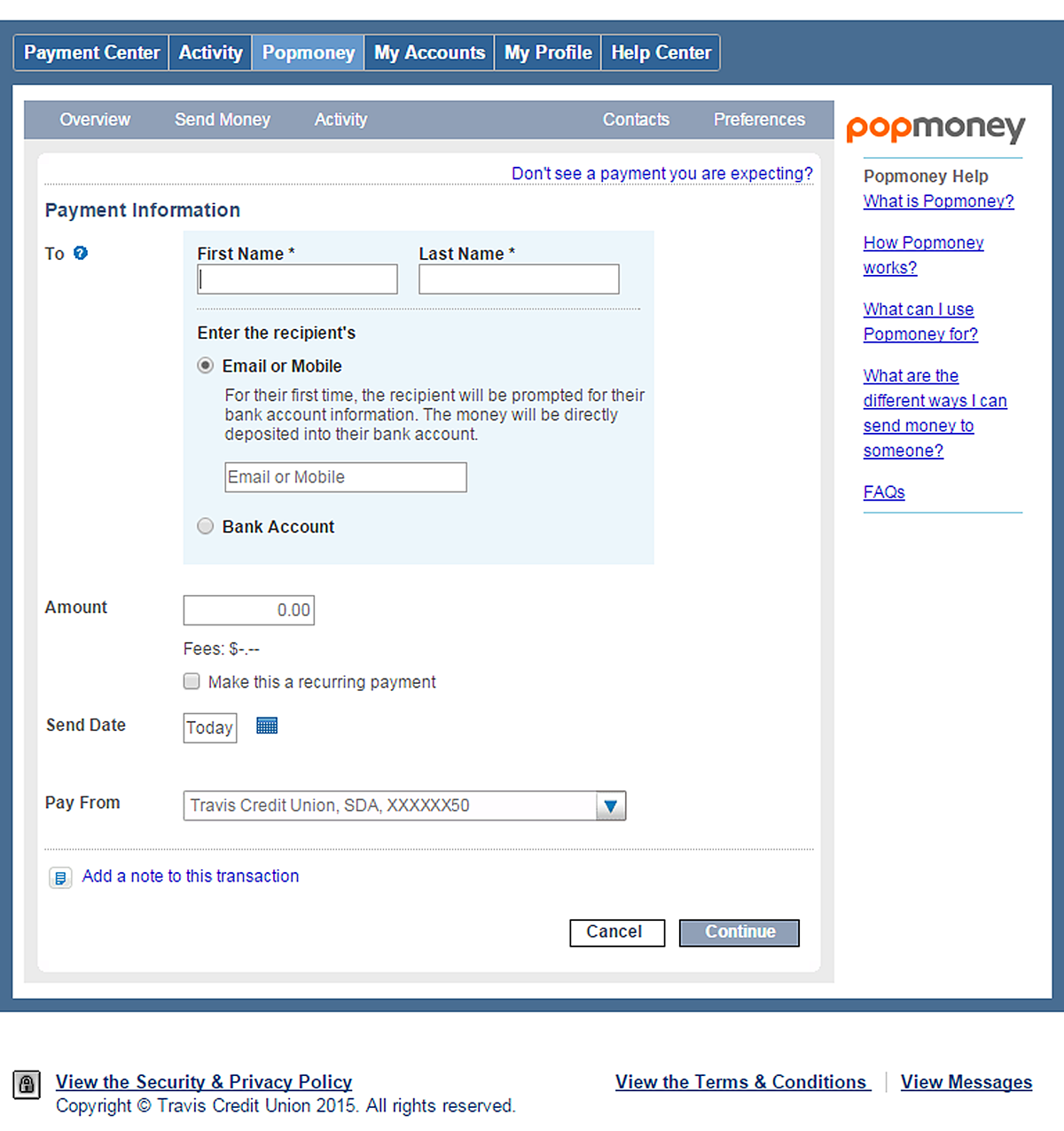 Popmoney Bill Pay Popmoney Bill Pay