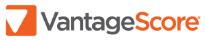 Vantage score logo, grey, orange
