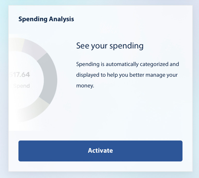 1 spending analysis screen, financial wellness, digital banking, Travis CU