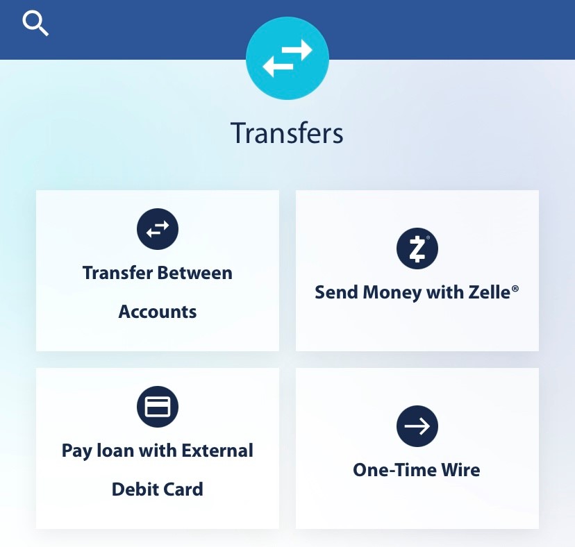 Transfer panel, mobile view, DB Hub, Travis CU,