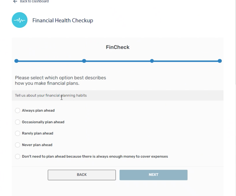 FinCheck step 3, financial health checkup tool, financial wellness, digital banking, Travis CU,