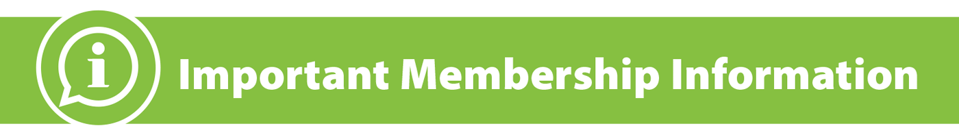Important membership information, green banner