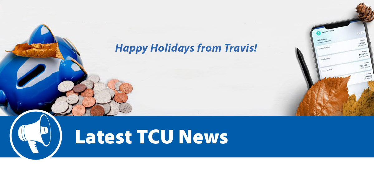 Happy holidays from Travis Credit Union Latest News category banner