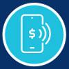 mobile digital cyan circle