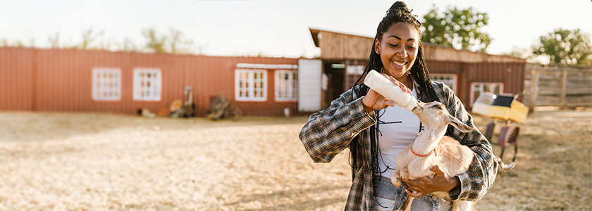 Student agriculture loan, mobile view banner, Travis CU,